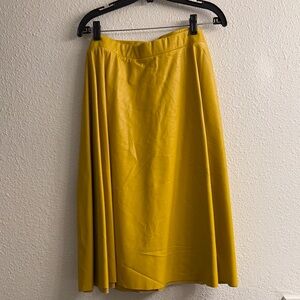 Ashley Stewart Vibrant Yellow A-Line Skirt- MUSTARD